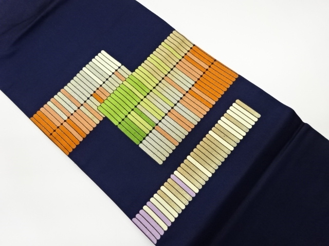 JAPANESE KIMONO / VINTAGE NAGOYA OBI / WOVEN ABSTRACT STRIPE